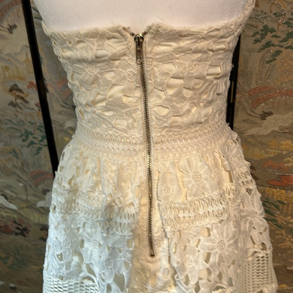 ROMEO & JULIET COUTURE CREAM LACE MINI STRAPLESS COCKTAIL DRESS SIZE S - Picture 8 of 16